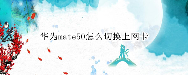 华为mate50怎么切换上网卡（华为如何切换网络卡）