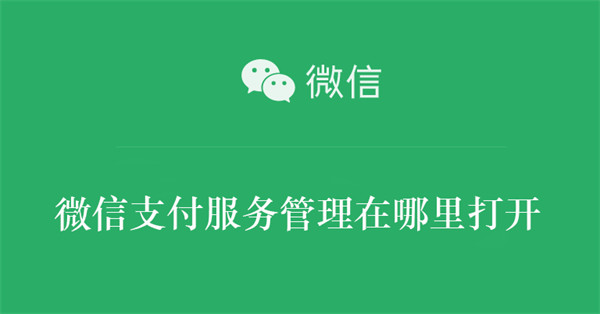 微信支付服务管理在哪里打开 微信支付里的支付管理在哪