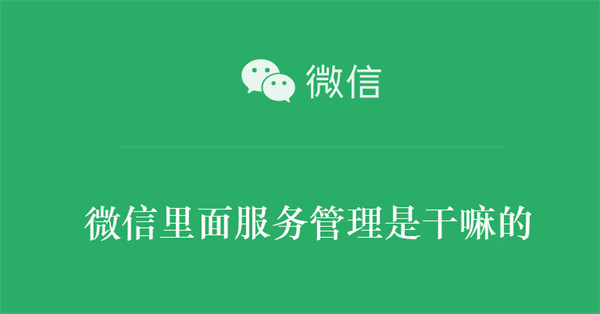 微信里面服务管理是干嘛的 微信里面服务管理是干嘛的呀