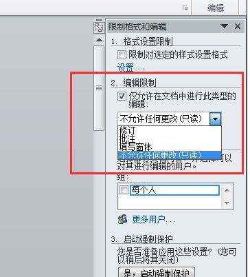 word2010文档怎么锁定