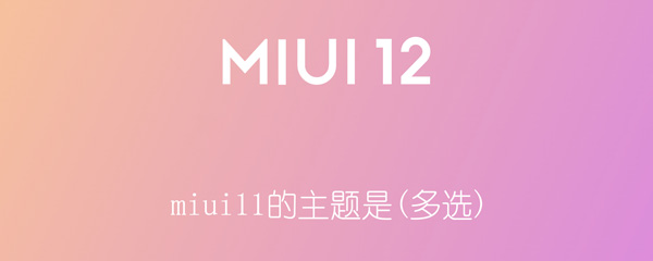 miui11的主题是(多选)（miui12.5的主题是 多选题）