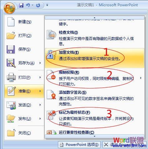 如何给PowerPoint2007加密及权限设置（powerpoint可以设置密码保护文档吗）