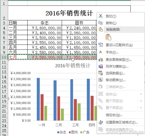 Excel2016如何在原有图表上进行秒速更新