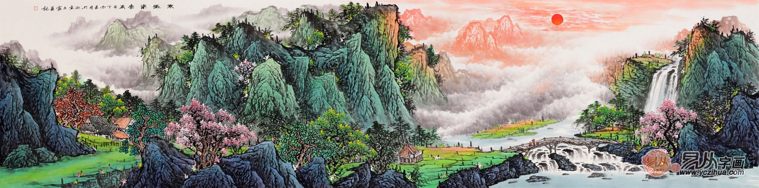 这4款客厅山水风景画（客厅风水山水画）