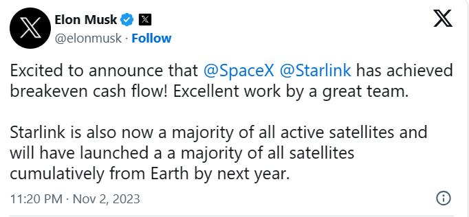 马斯克旗下星链已实现盈亏平衡 马斯克的星链概念股