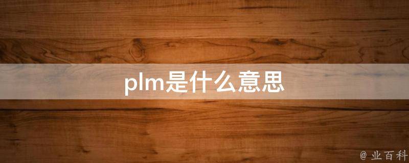 plm是什么意思 pLM是什么意思