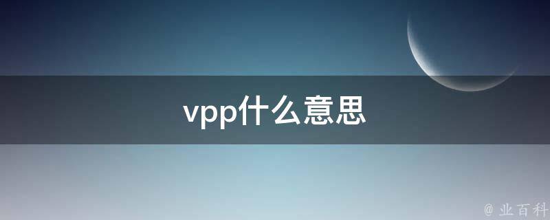 vpp什么意思（Vpp什么意思生化）